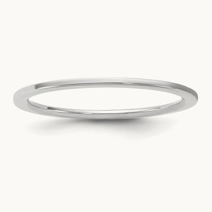 Standard Flat Comfort Fit Band, 1mm, 10K White Gold