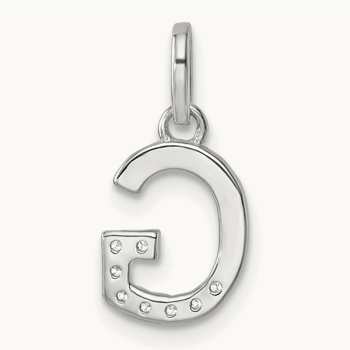 Twisted Diamond Charm — 14K White Gold, G