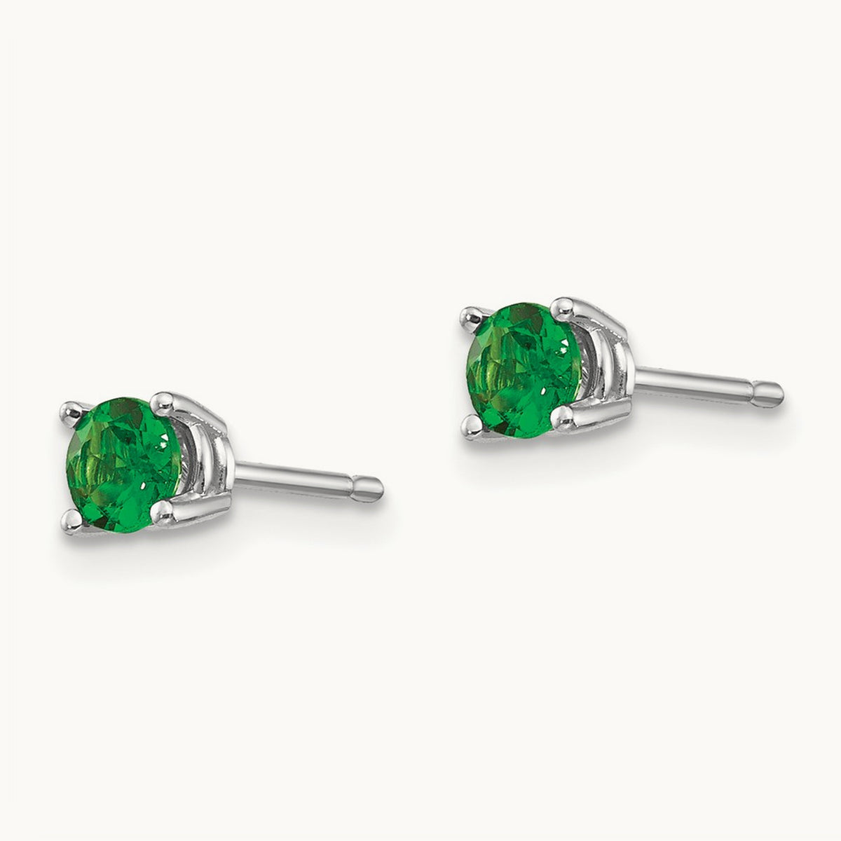 Tsavorite Earrings, 14K White Gold