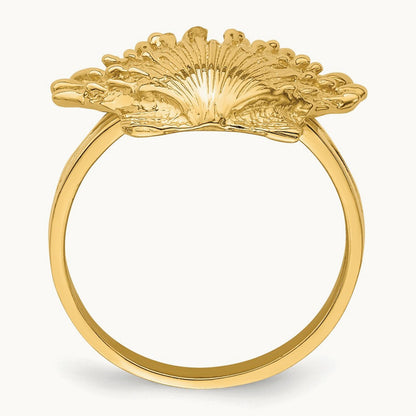 Lion's Paw Shell Ring, 14K
