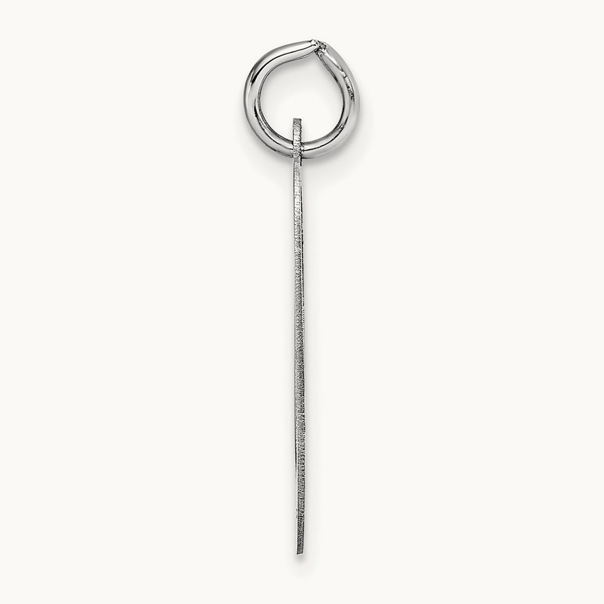Large Fancy Script Initial Charm — 14K White Gold, O