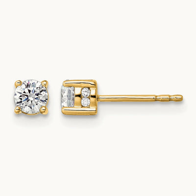 1/2 ct Lab Grown Diamond VS/SI+ G+ Comp Stud Post Earrings, 14K Yellow Gold