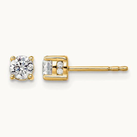 Stud Post Earrings, 0.50-1.00 ct tw Lab-Grown Diamond — 1/2 ct, 14K Yellow Gold