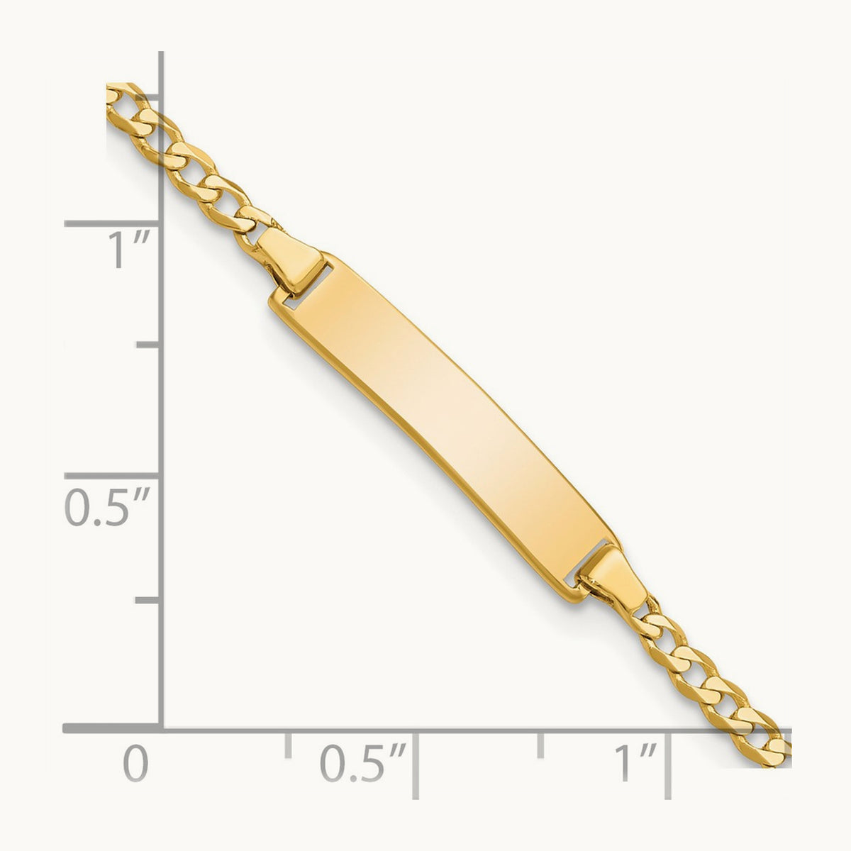 Flat Curb Link ID Bracelet, 14K
