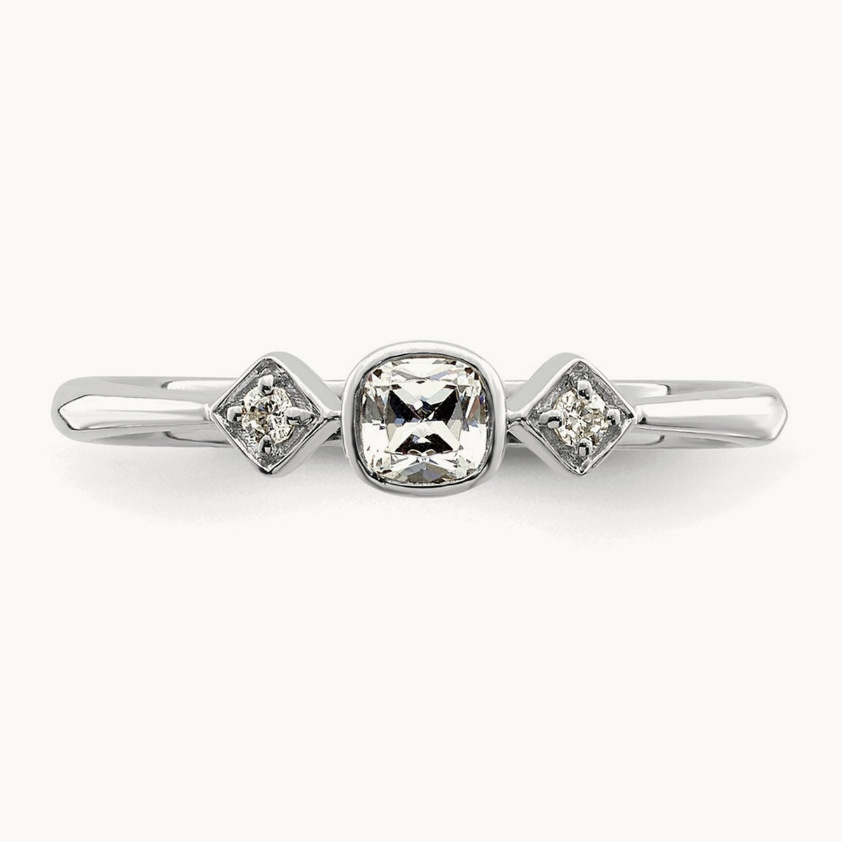 Petite Cushion Ring, 0.25 ct tw — 14K White Gold