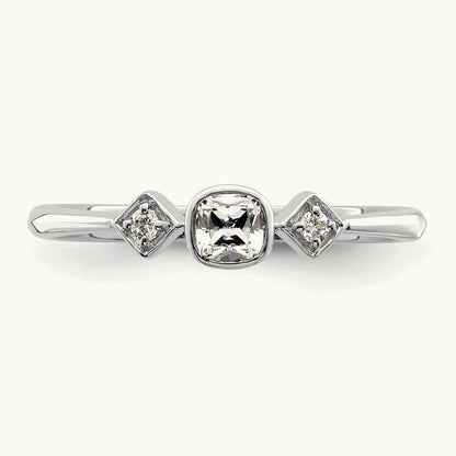 Petite Cushion Ring, 0.25 ct tw — 14K White Gold