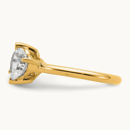 Round & Heart 2 Stone Engagement Ring, 2.00 ct tw Lab-Grown Diamond — 14K Yellow Gold