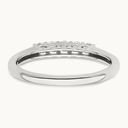 5-Stone Diamond Band, 14K White Gold