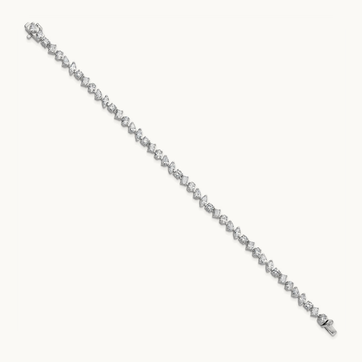 Multiple Shape Tennis Bracelet, 5.25 ct tw Lab-Grown Diamond — 14K White Gold