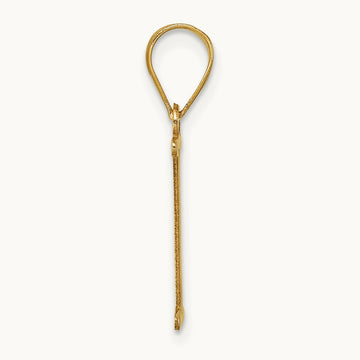 Polished Etched Letter I Initial Pendant, 14K