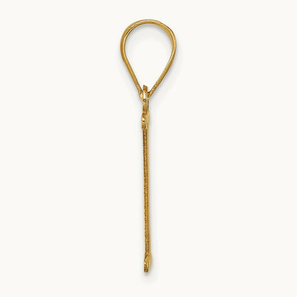 Polished Etched Letter I Initial Pendant, 14K
