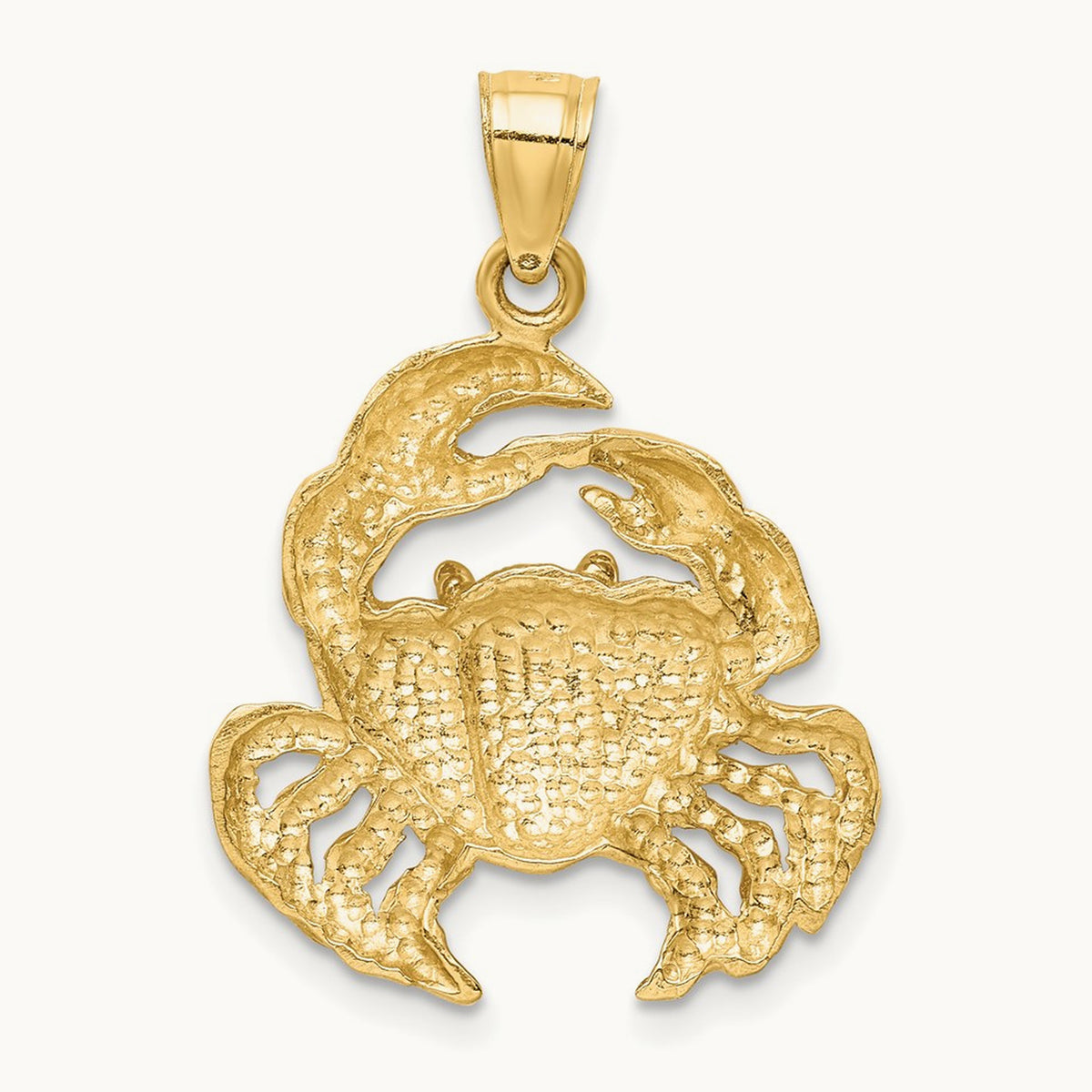 Polished Crab Pendant, 14K