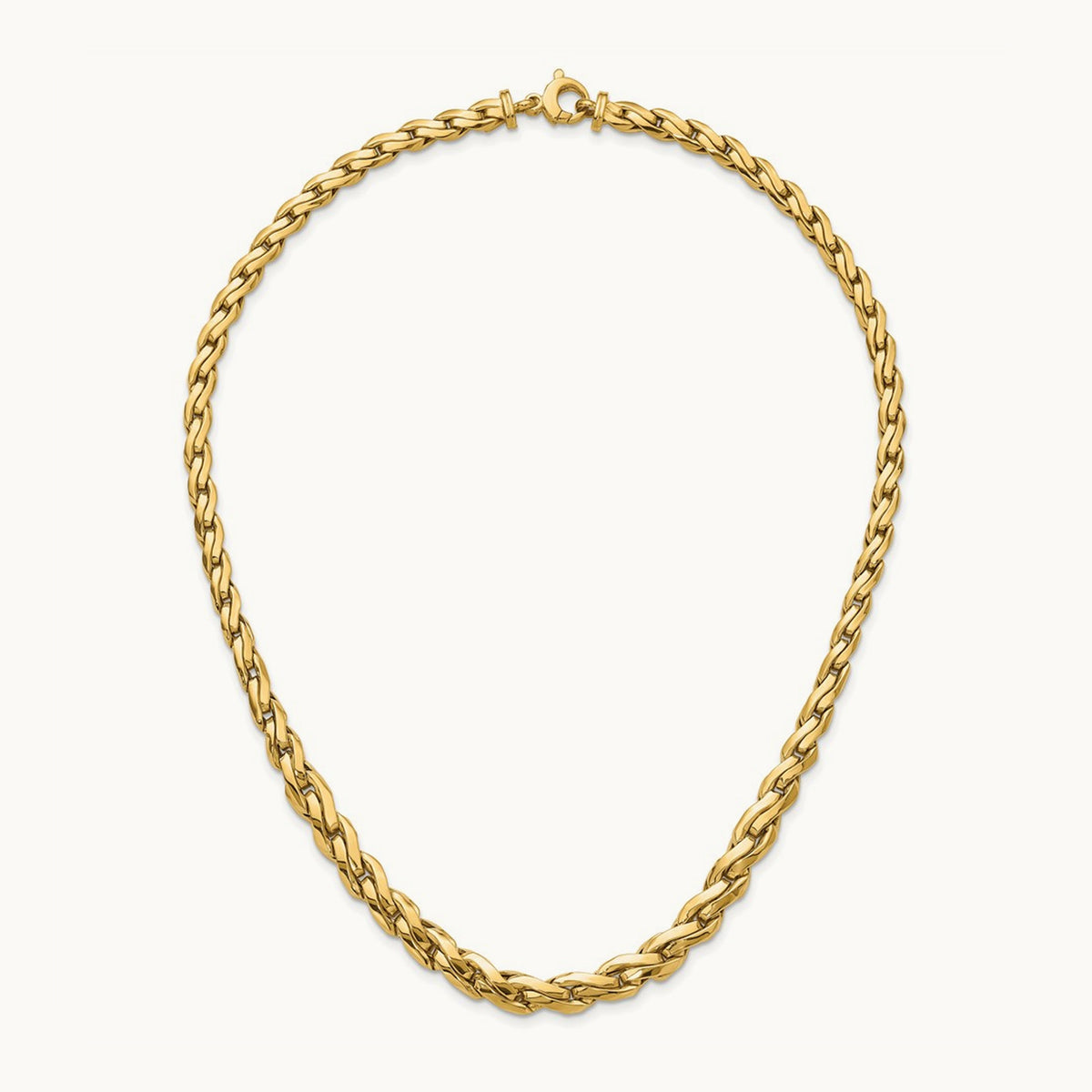 Polished Graduated Fancy Link 18in Necklace, 14K