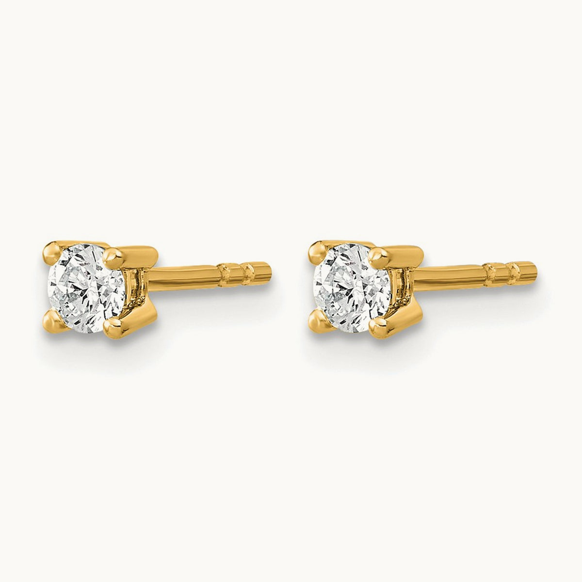 Round Heavyweight Stud Earrings, 0.10-7.00 ct tw Lab-Grown Diamond — 1/10 ct, 14K Yellow Gold