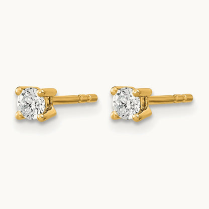 Round Heavyweight Stud Earrings, 0.10-7.00 ct tw Lab-Grown Diamond — 1/10 ct, 14K Yellow Gold