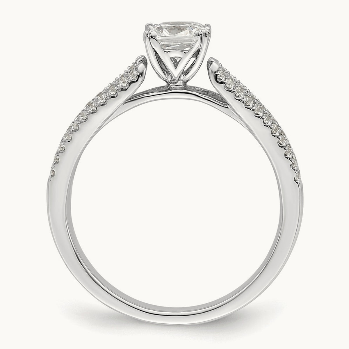 3-Row Cushion Semi-Mount Engagement Ring — 1/2 ct, 7