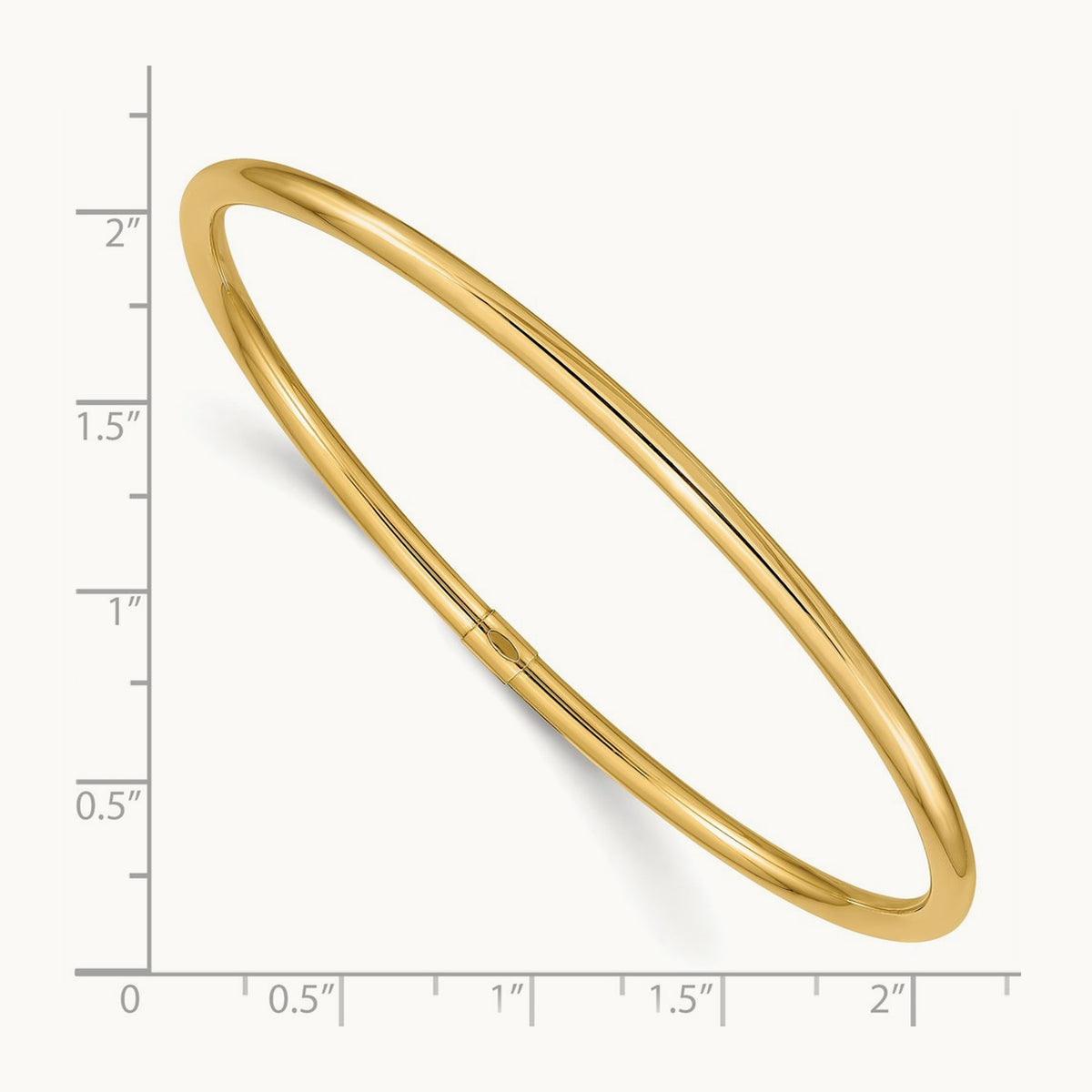 Polished Round Tube Slip-on Bangle — 14K Yellow Gold