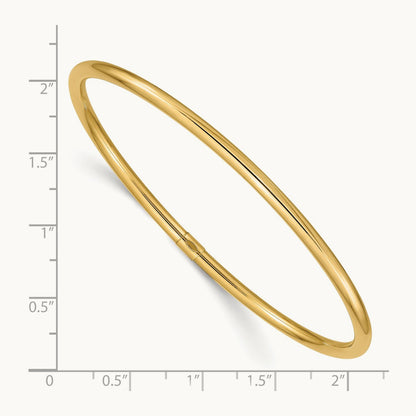 Polished Round Tube Slip-on Bangle — 14K Yellow Gold