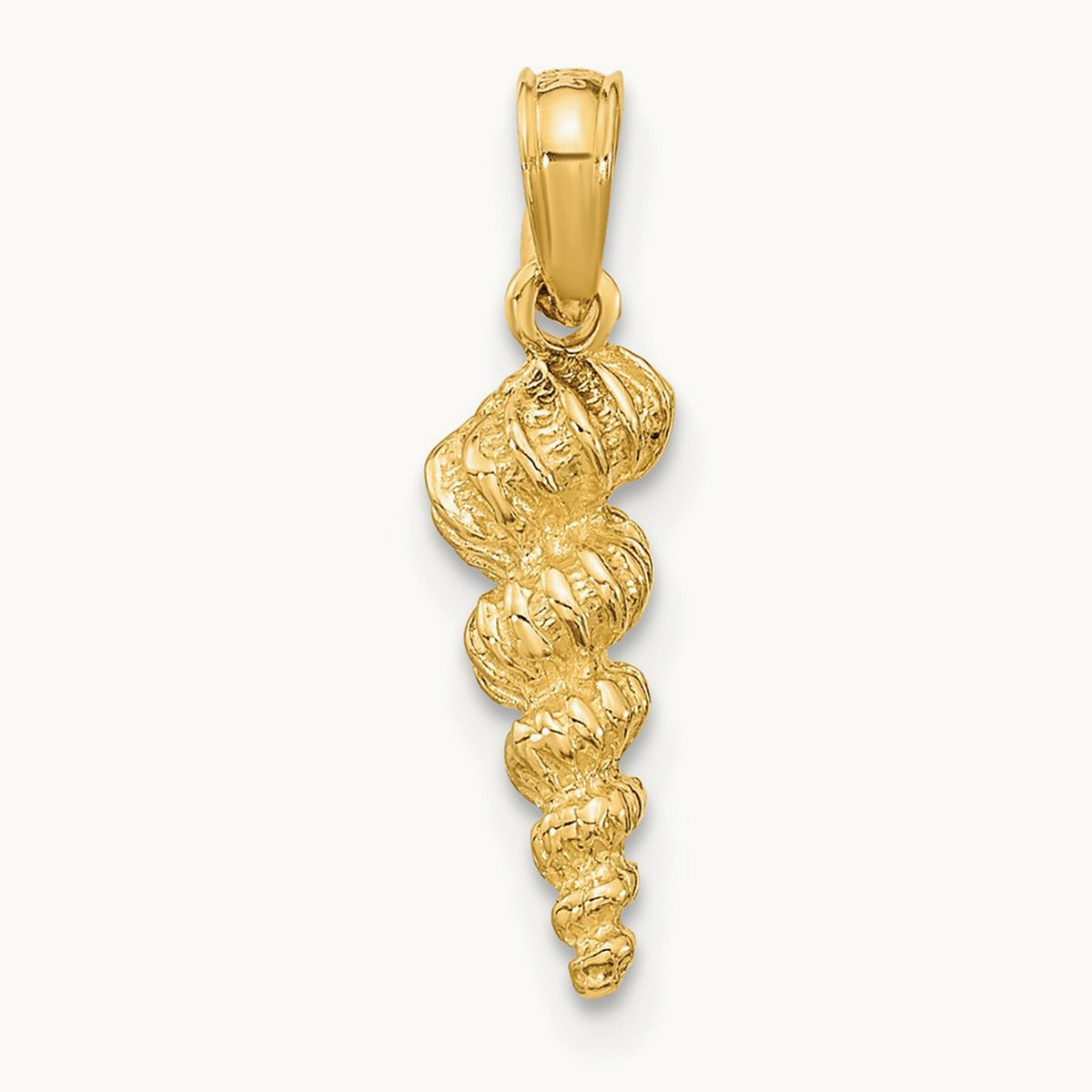 3-D Mini Common Wentletrap Shell Charm, 14K