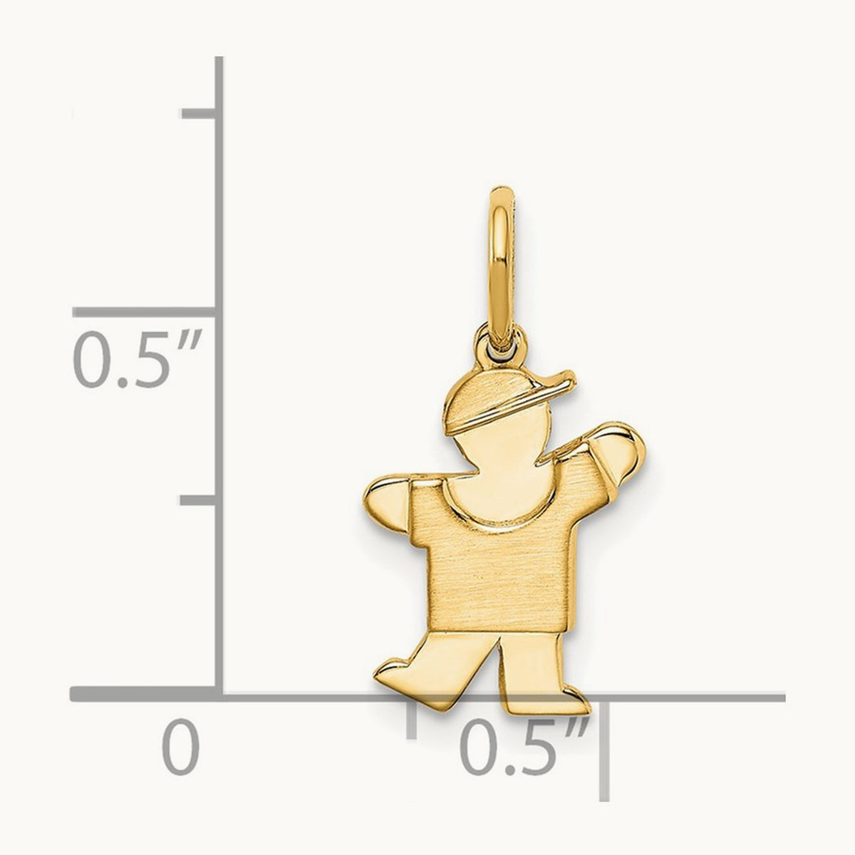 Mini Boy Kiss Charm — 14K Yellow Gold