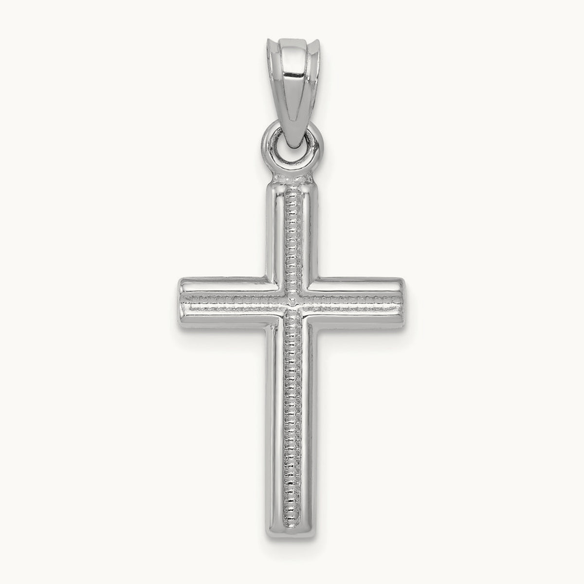 Cross Pendant, 14K White Gold