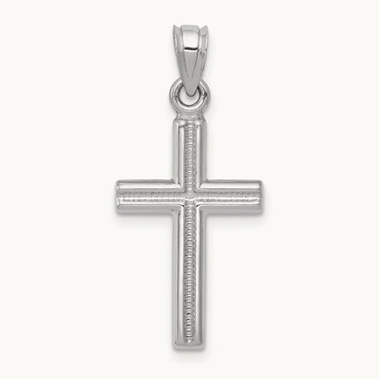 Cross Pendant, 14K White Gold