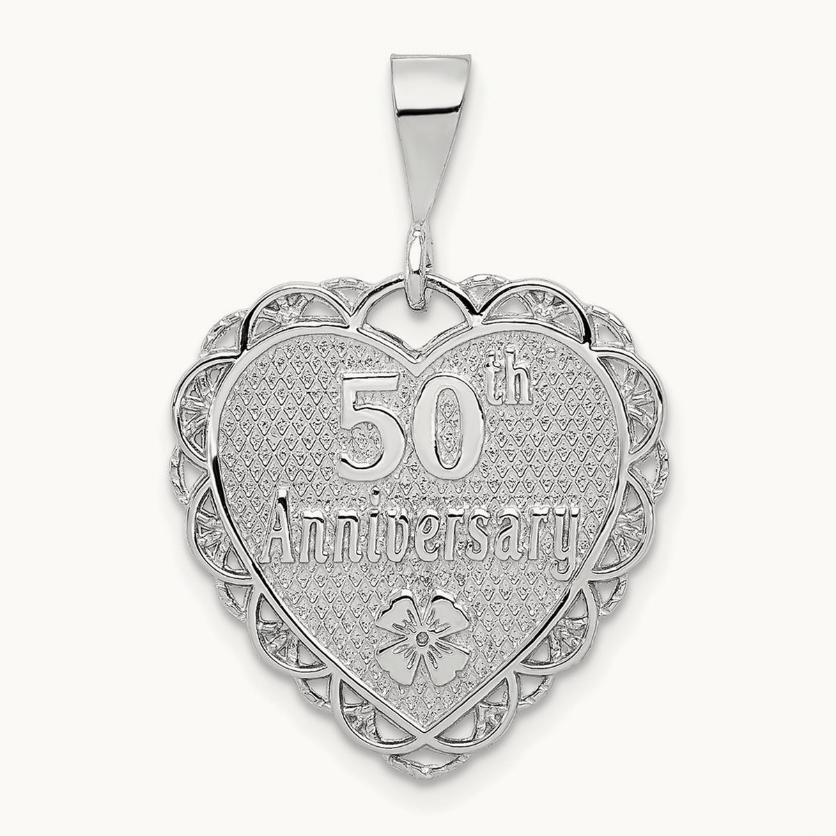 Reversible 50th ANNIVERSARY Charm, 14K White Gold