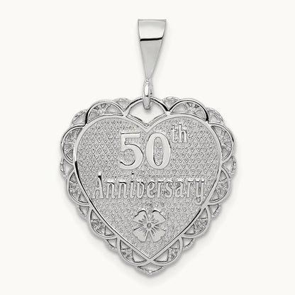 Reversible 50th ANNIVERSARY Charm, 14K White Gold