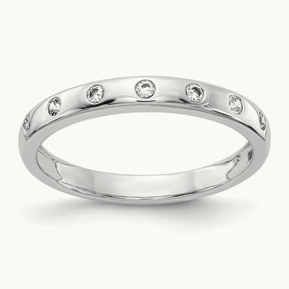 7-stone Diamond Band, 14K White Gold