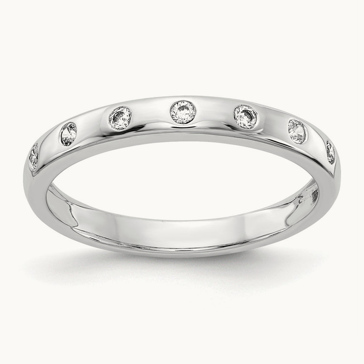 7-stone Diamond Band, 14K White Gold