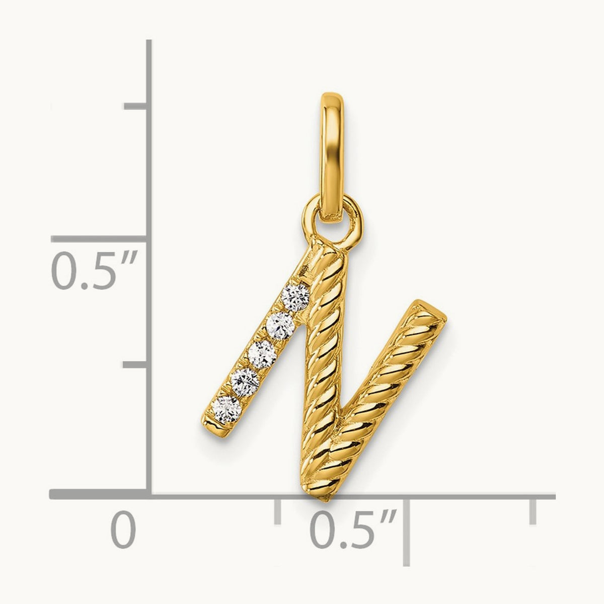 Twisted Diamond Charm — 14K Yellow Gold, N