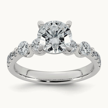 Rd Center with Round Sides Ring, 2 1/6-5 ct Lab-Grown Diamond