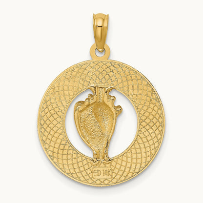 JAMAICA Circle w/ Conch Shell Charm, 14K