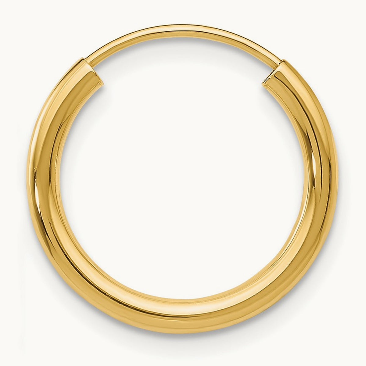 Single 14k Polished Round Endless Hoop Earring, 2mm