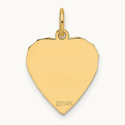 Etched .013 Gauge Engravable Heart Disc Charm — 21.4mm