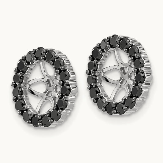 Black Diamond Earring Jackets, 14K White Gold