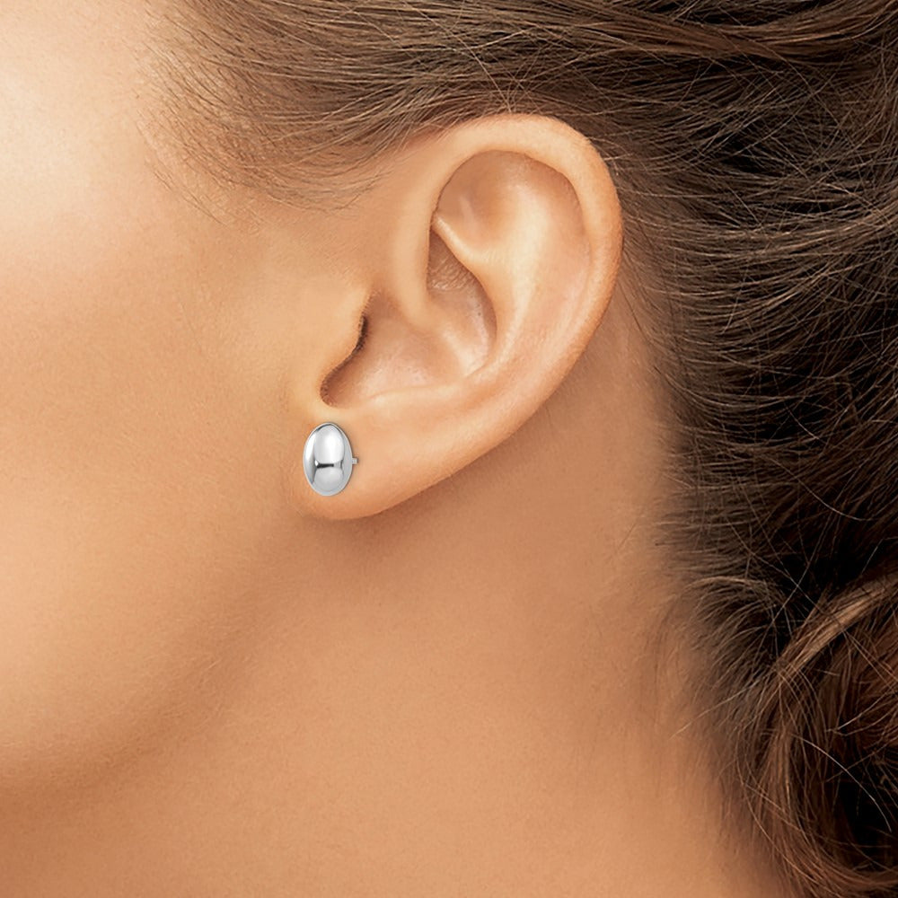 Polished Post Earrings — 14K White Gold