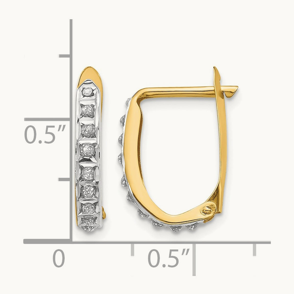 Diamond Fascination Diamond Dust/Accent Hinged Hoop Earrings, 14K