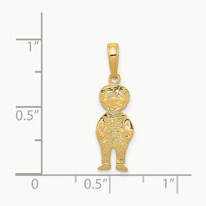 Boy with Hands in Pocket Pendant, 14K