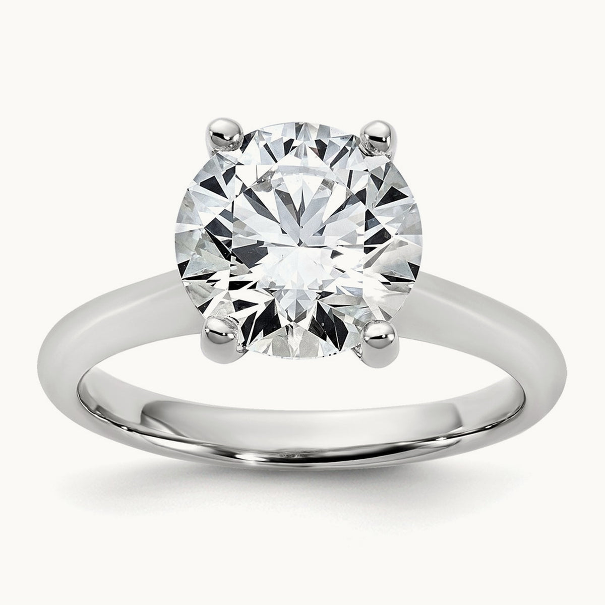 Round 8X Ring, 3.00 ct tw Lab-Grown Diamond — 14K White Gold