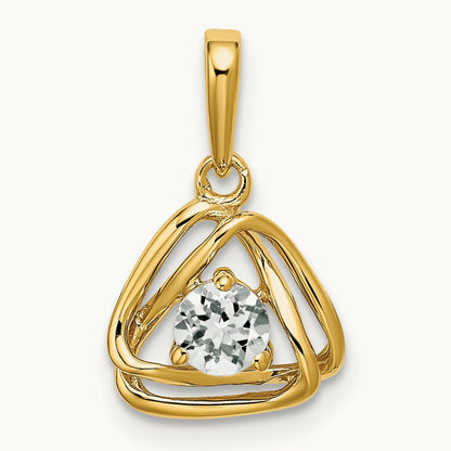Topaz Triangle Pendant — 14K Yellow Gold