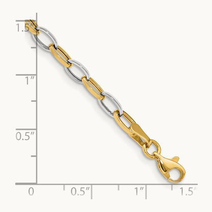 Polished Open Link Bracelet, 14K Two-tone