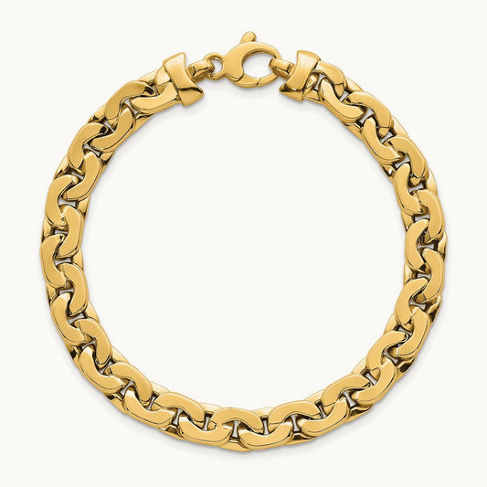 Polished 7.5in Fancy Link Bracelet, 14K