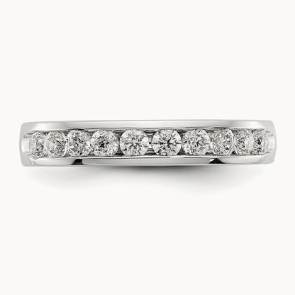 10-Stone Diamond Channel Band, 14K White Gold