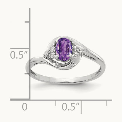 Amethyst and Diamond Ring, 14K White Gold