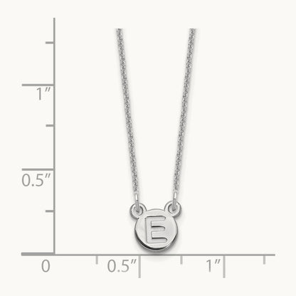 1 Letter Bubble Necklace, 10K White Gold