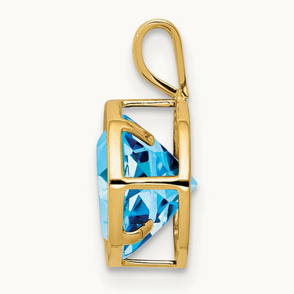 Blue Topaz bezel pendant — photo set
