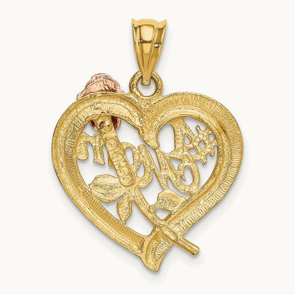 w/Rhodium Mom Charm, 14K Two-tone