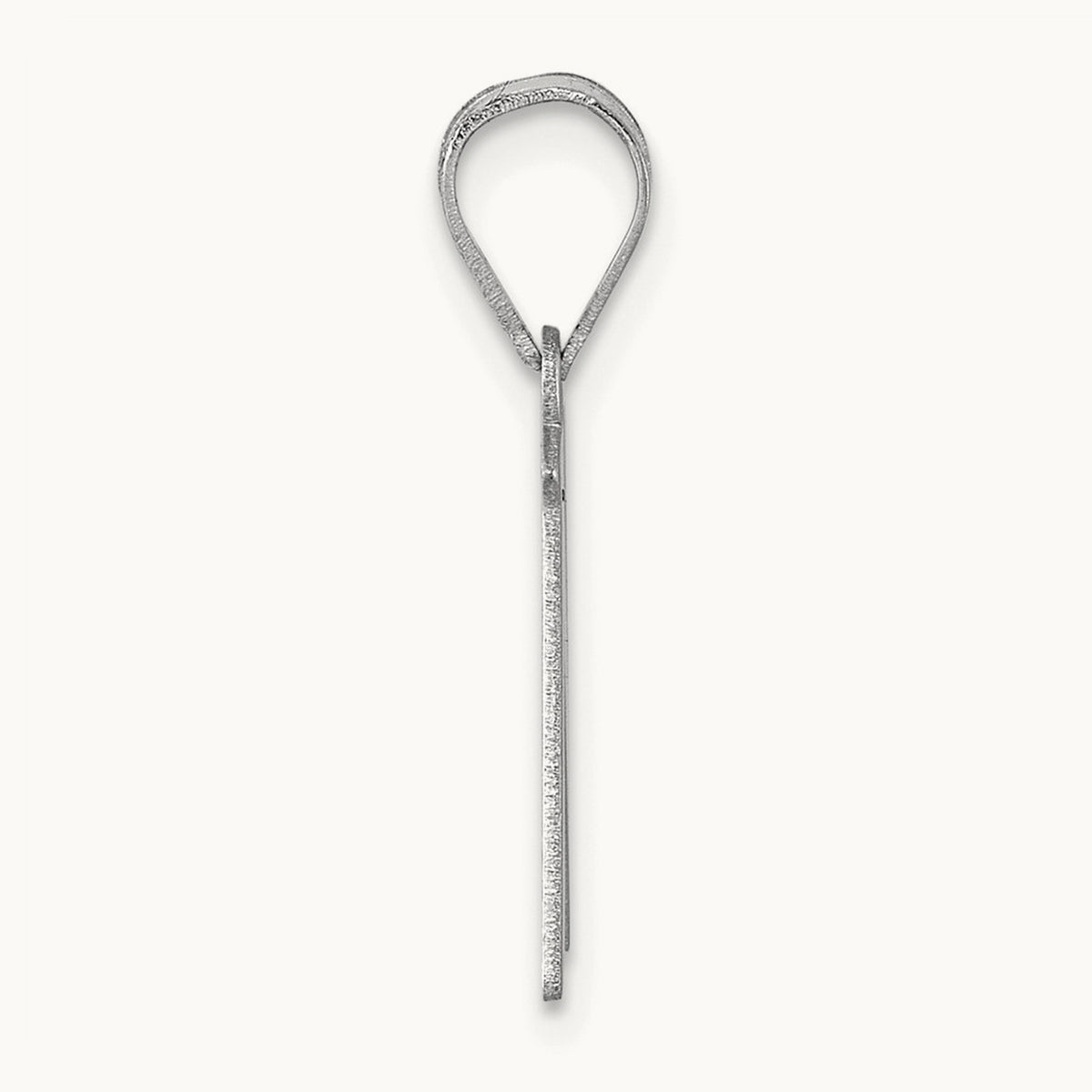 Polished Script Initial Pendant — 14K White Gold, N