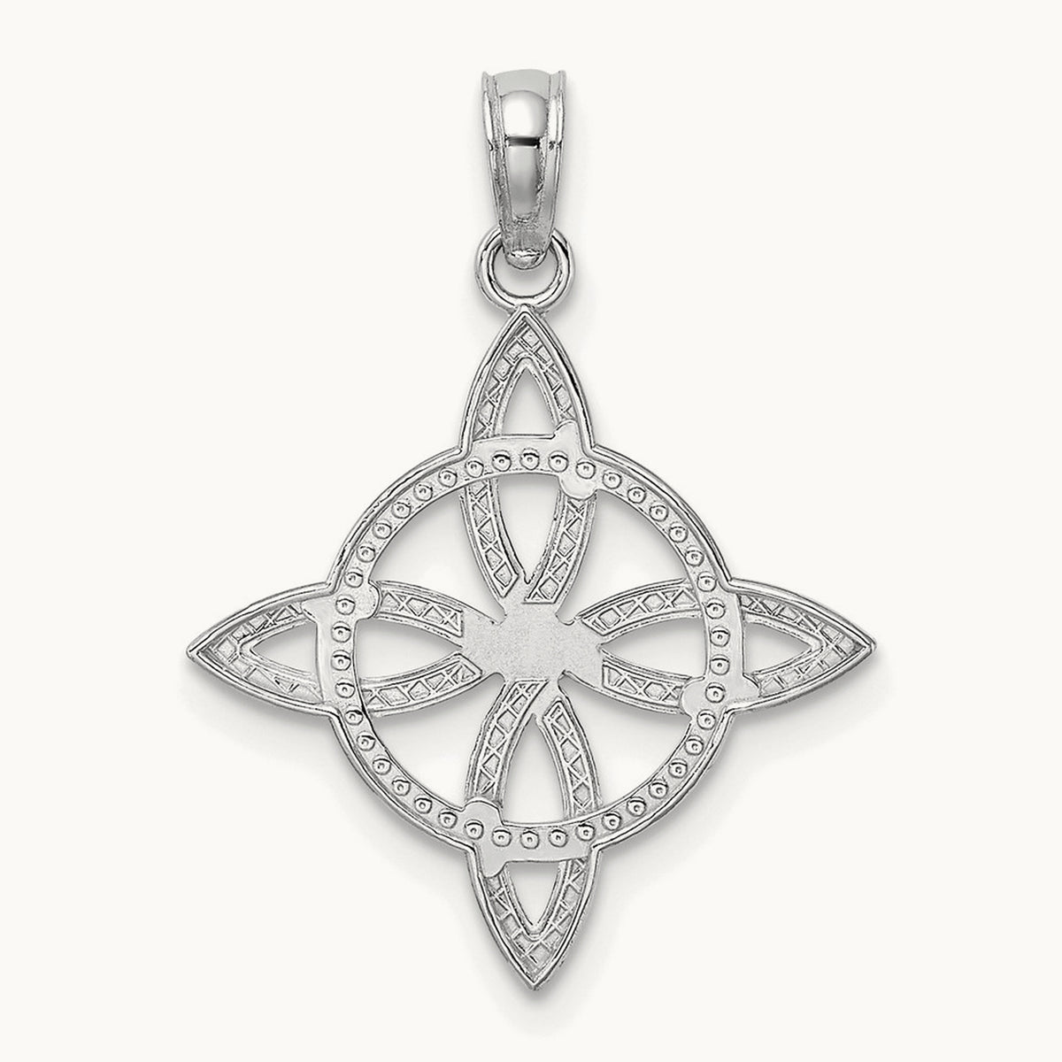 Small Celtic Eternity Knot Charm — 14K White Gold